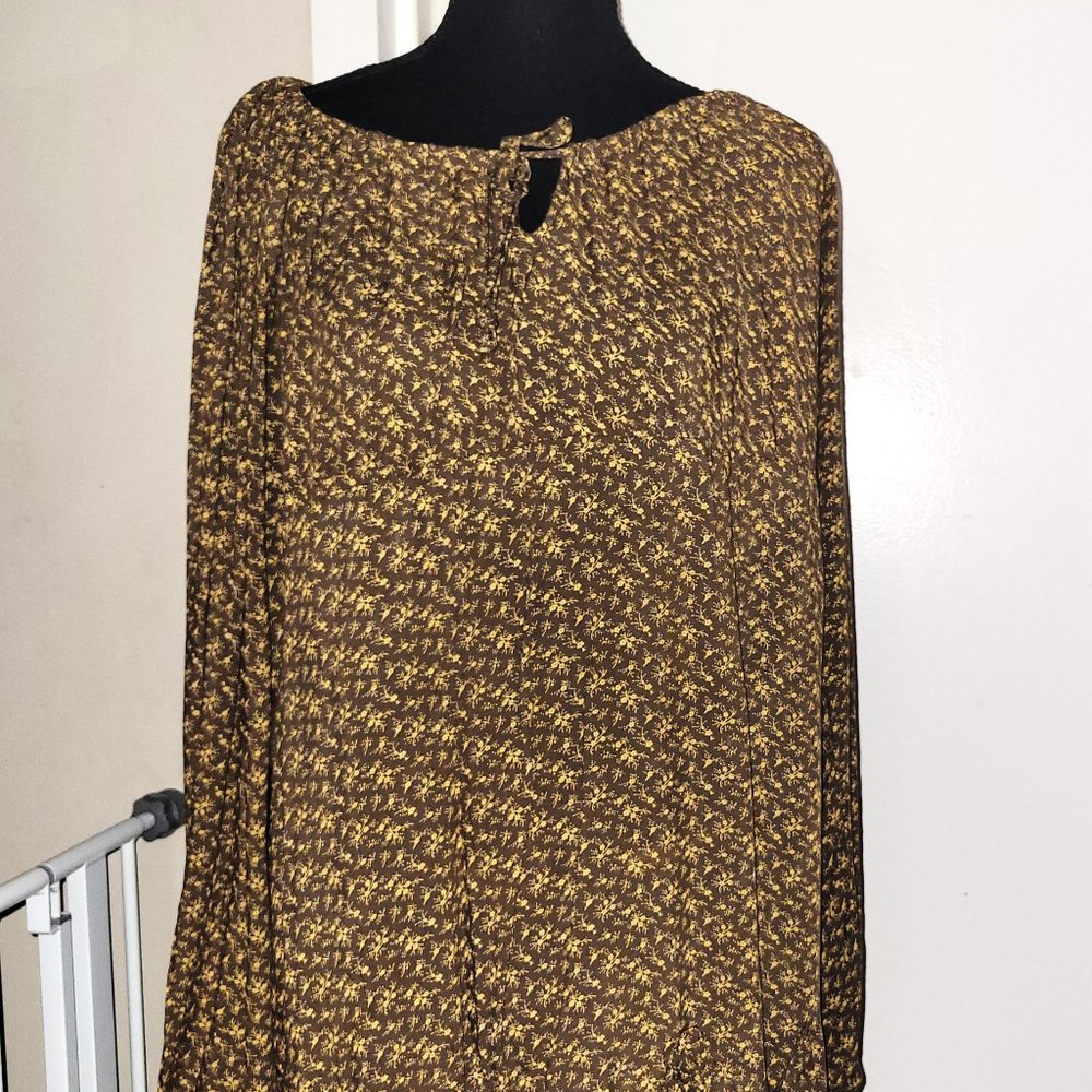 Love Change Brown/Tan Floral Tunic/Dress - M
